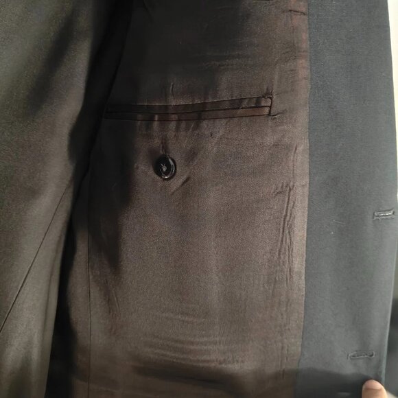 VERSINI Men’s Black Two-Button Jacket – 100% Wool, Size 44R, RN77219 - Picture 8 of 9